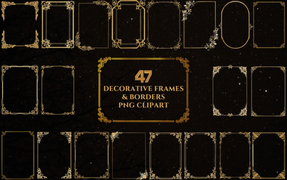 47 Decorative Frames Borders Clipart