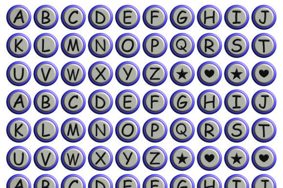 Alphabet – Letters - Brads .40: A Practical Guide to Using Digital Scrapbooking Elements Effectively