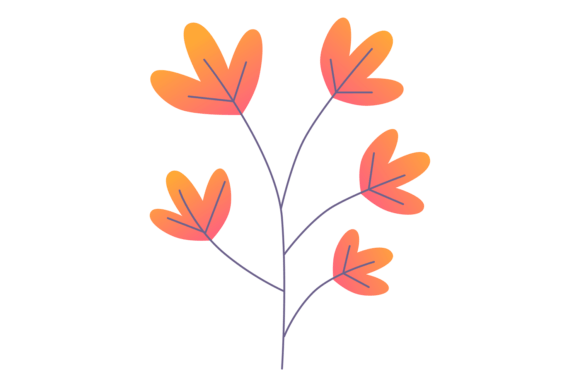 Autumn Botany Branch. Decorative Yellow