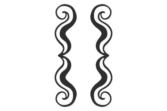 Black Decorative Curly Brackets Element