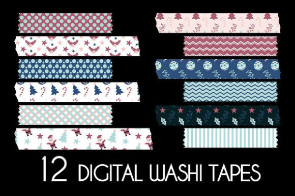 Blue Christmas Washi Tapes Pattern: Elevating Your Holiday Crafts with Serene Elegance