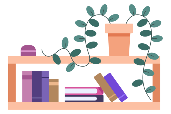 Bookshelf Decorative Wall Furniture. Lib