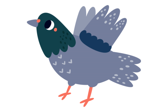 Cute Bird Kid Print: Elevate Designs with Decorative Pigeon Drawing
