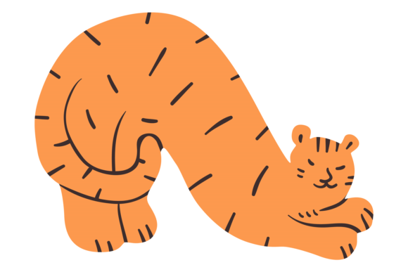 Cute Tiger Print: A Decorative Stylized Animal Icon for Creative and Professional Use
