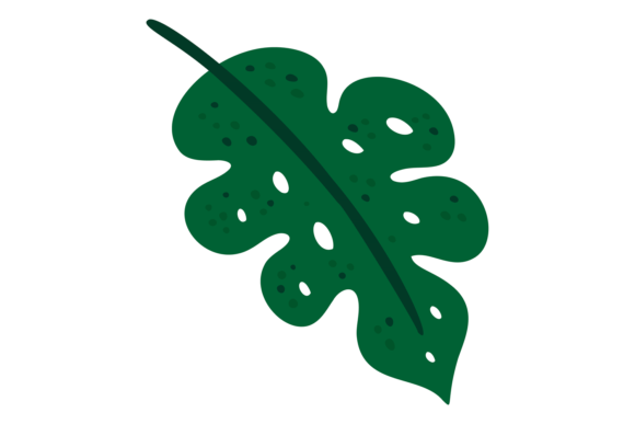 Cute Tropical Leaf Icon. Decorative Natu