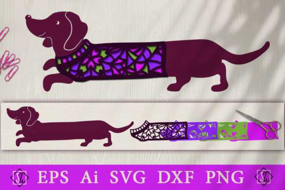 Dachshund in 3D Clothes SVG
