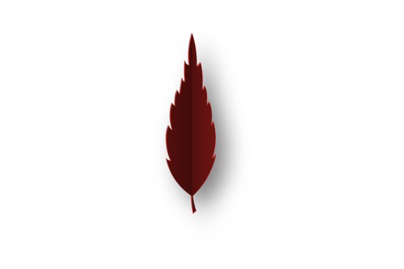 Decorative Autumn Leaf. Red Paper Cut Element for Creative Projects