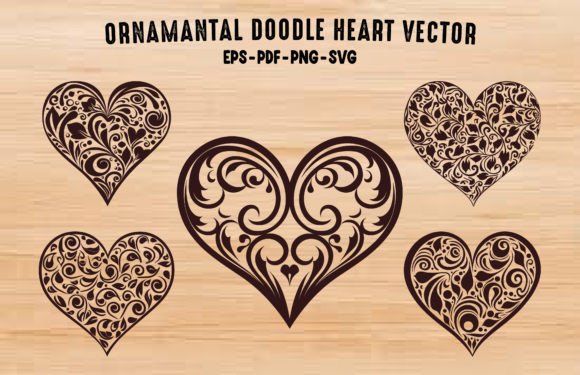 Decorative Love Heart Vector Bundle