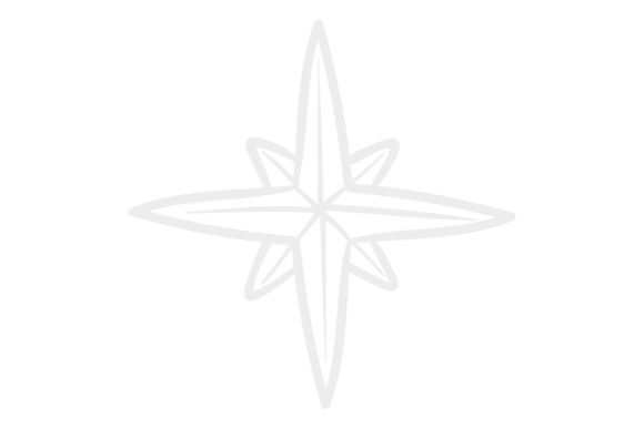 Decorative Star Icon: Gray Pencil Sketch Design