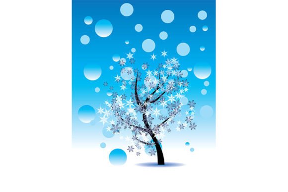 Decorative Winter Tree: Instant Seasonal Design Assets