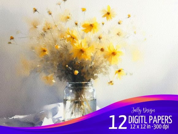 Decorative Yellow Flowers Illustrations