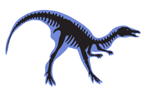 Dinosaur Skeleton in Decorative Style: K for Kids and Creative Projects