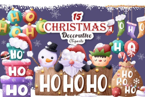 Enhance Your Creative Projects with Christmas Decorative Ho Ho Ho Clip-Arts