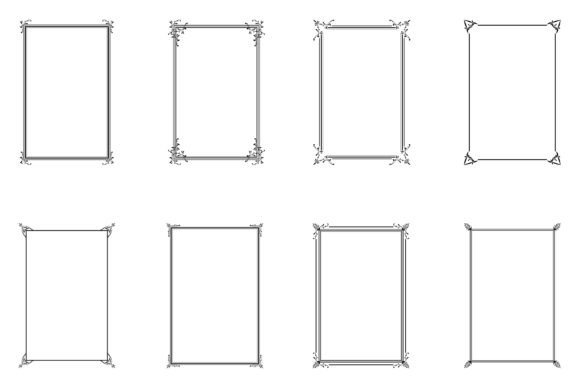 Enhancing Aesthetics with Bundle of Decorative Frames. Set 7: A Retro Ornamental Design for Modern Creatives