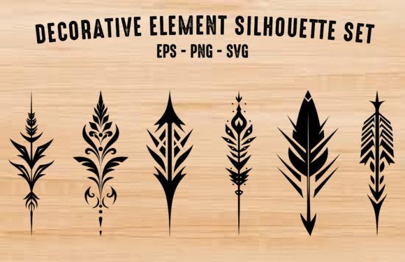 Enhancing Design Projects with Decorative Arrow Element Silhouettes