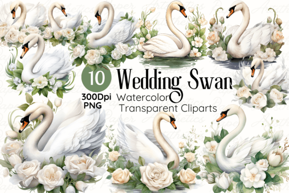 Enhancing Wedding Designs with Wedding Swan Decorative Clipart: A Modern Creative Essential