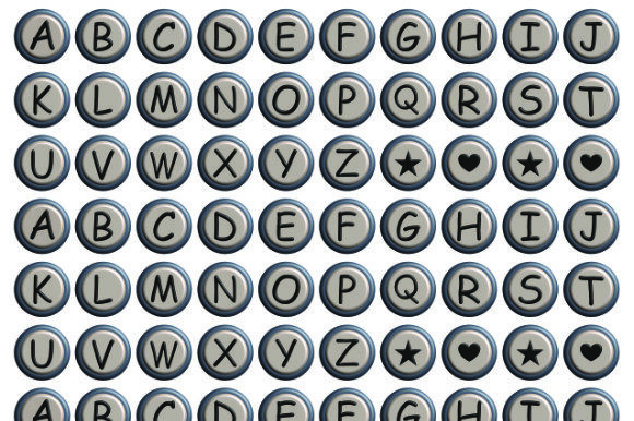 Evaluating Alphabet – Letters - Brads .30. for Digital Crafting Projects