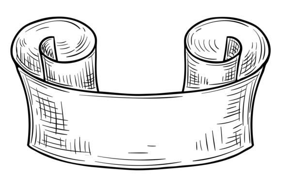Hand Drawn Ribbon Scroll: A Decorative Banner Element for Designers
