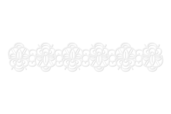 Horizontal Lace Strip. White Decorative