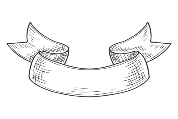 Retro Label Engraving: Decorative Ribbon Design for Timeless Appeal