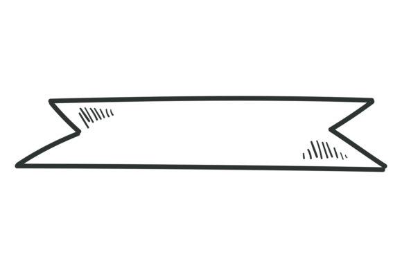 Ribbon Banner Doodle: Decorative Hand-Drawn Design for Versatile Use