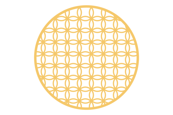 Round Decorative Golden Line Pattern in Design