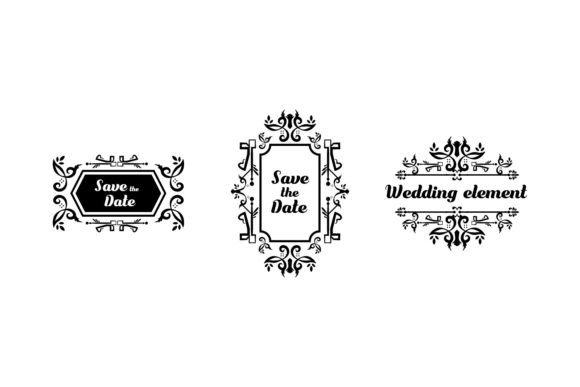 Set of Decorative Vintage Wedding Frame