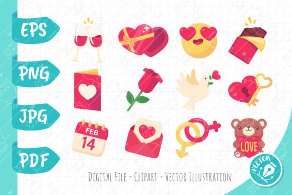 Valentine s Day Card Decorative Elements