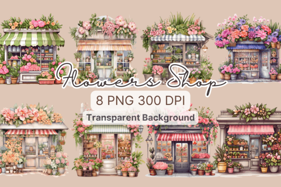 Watercolor Flowers Shop Decorative Plant: A Creative Asset for Designers and Enthusiasts
